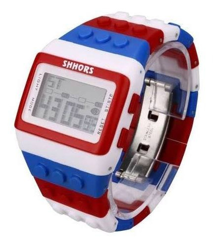 Reloj Digital Sshors Rojo Blanco Azúl