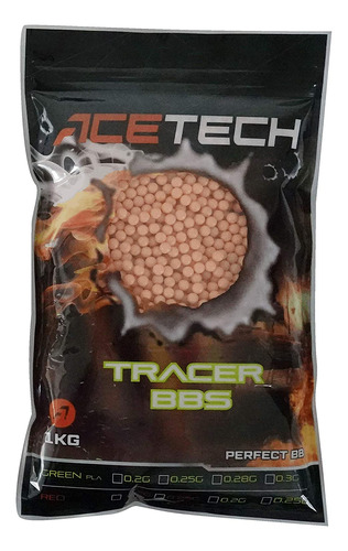 Acetech Airsoft Gun Glow In Dark Red Tracer Bbs