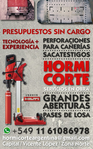 Imagen 2 de 5 de Corte Y Perforacion De Hormigon Servicio En Obras Nuevas
