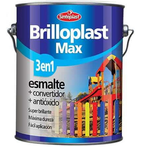 Esmalte Convertidor Brilloplast 3 En 1 Sinteplast 1/2 Lt Color Naranja