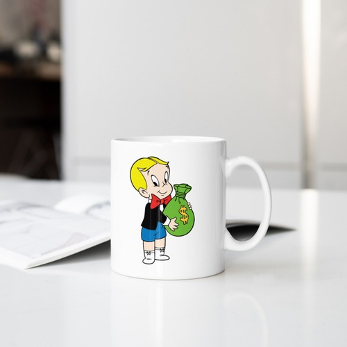 Taza Regalo Tipo Ricky Ricón Con Dinero Caricatura Dibujo