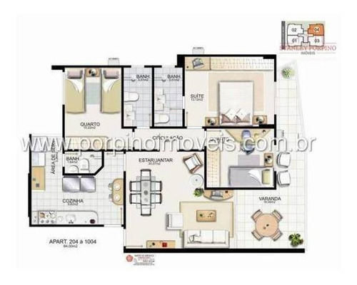 Imagem 13 de 15 de Apartamento À Venda, 100 M² Por R$ 650.000,00 - Praia Da Costa - Vila Velha/es - Ap0158