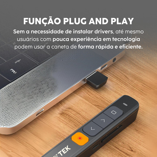 Controle Apresentações Powerpoint Sem Fio Laser 30m Alcance