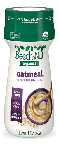 Beech-nut Bote De Cereales Para Bebes De Avena Organica, 8 O