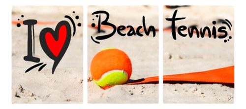 Kit Quadro Decorativo Trio Beach Tennis Varios Modelos