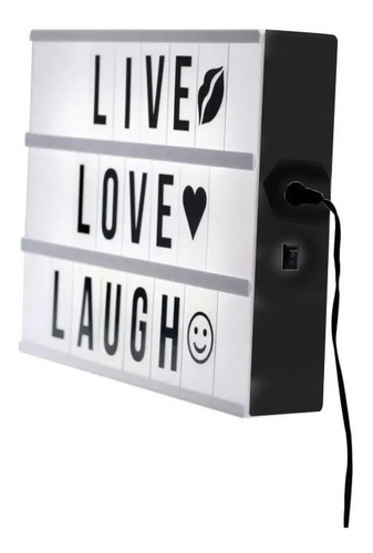 Caja De Luz Led A4 Con Letras Y Emojis