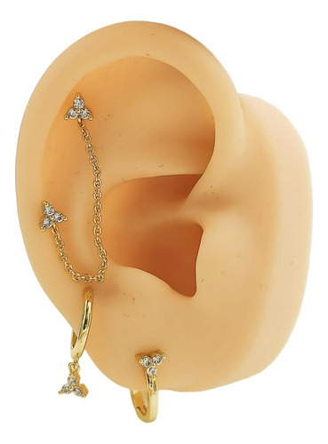 Pack De Aros Huggies Piercing Helix Tragus Chapados En Oro