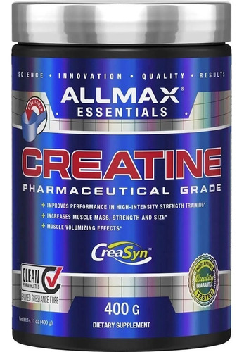 Creatina Monohidratada Allmax 400grs 80 Servicios Vegana!