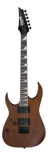 Guitarra Eléctrica Para Zurdo Ibanez Rg Gio Grg121dx Soloist De Okoume Walnut Flat Con Diapasón De Amaranto