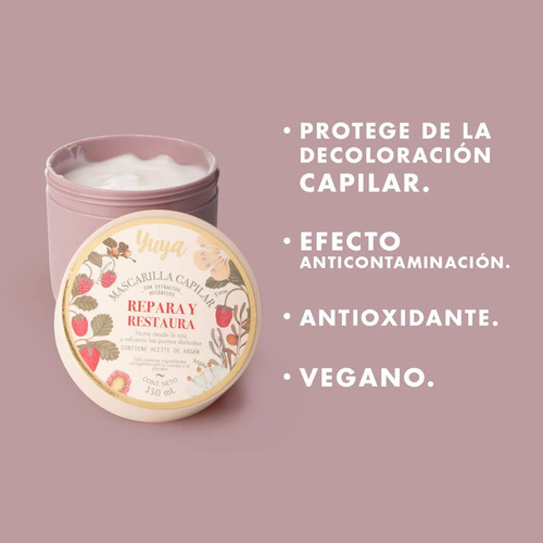 Mascarilla Capilar Repara Y Restaura Argan Frambuesa Fresa 3