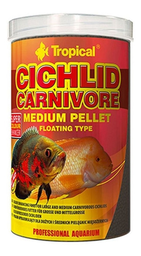 Ração Tropical Cichlid Carnivore Medium Pellet 360g Ciclideo