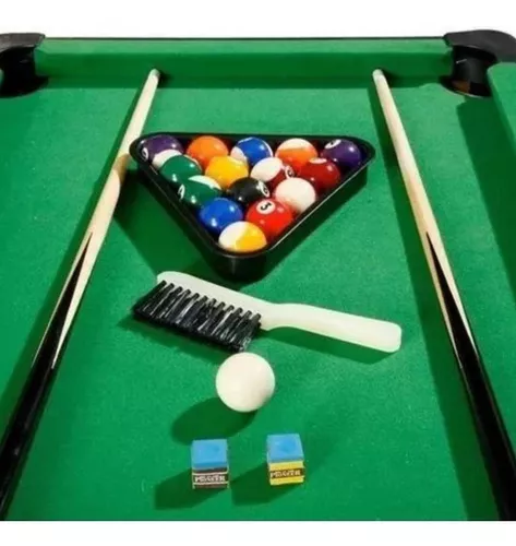 Mini Jogo De Mesa De Sinuca Bilhar Snooker Madeira 51x31x9cm