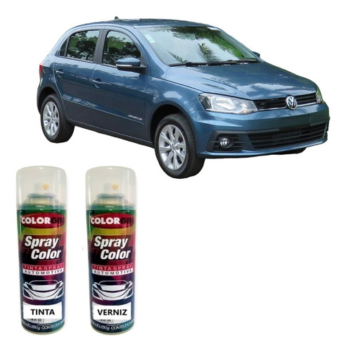 Tinta Spray Automotiva Azul Lagoon Vw 300ml+1 Verniz 300ml