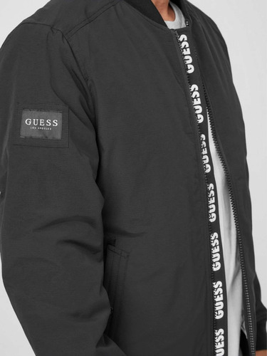 Campera Guess Wesley Ripstop Bomber Jacket Original Negra