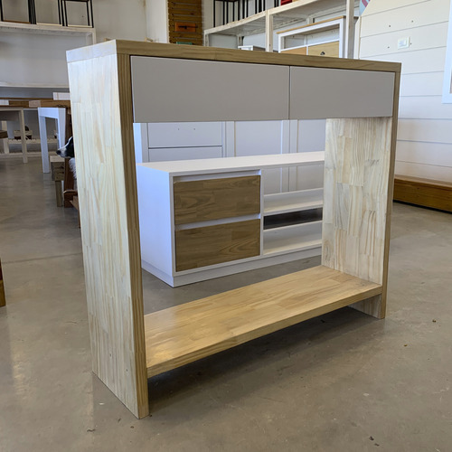 Mesa De Arrime Recibidor Moderna Tablero De Madera Pintada Marrón