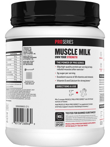Muscle Milk Pro Series Proteína En Polvo, Fresa, 2 Libras P