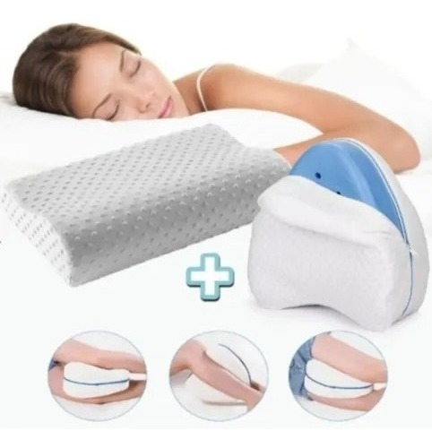 Pack Almohada Ortopédica Y Cojín Piernas Memory Terapeuticas