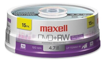 Dvd+rw Rewritable Disc 4.7 Gb 4x Spindle Silver 15/pack  Vvc