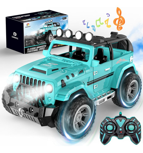 Coche Jeep Deerc Con Control Remoto, Niebla Y Música, 1:16..