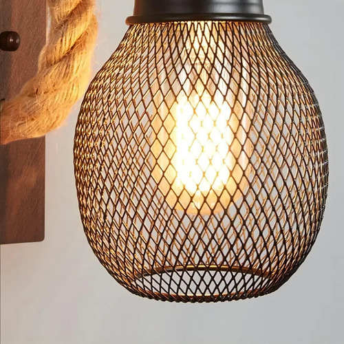 Lámpara De Pared Vintage Con Diseño En Madera