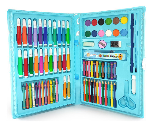 Set De Arte Niños Maleta 86 Piezas Crayón Plumones Y Colores