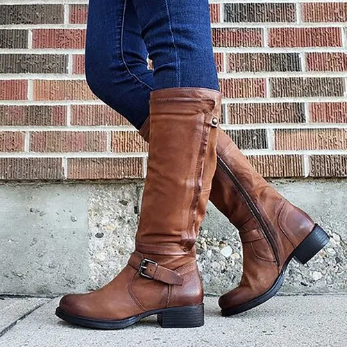 Botas P Para Mujer Talla Grande Oto o Tubo Largo Tac n B