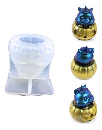 Molde De Silicona Con Forma De Calabaza Y Gato Para Hacer Ve