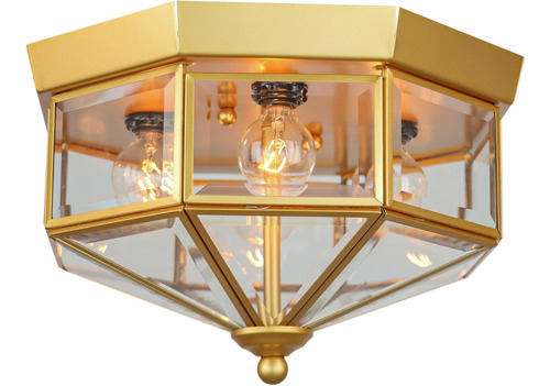 Lámpara De Techo Empotrable Con 4 Luces Para Hogar Dorado