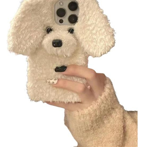 Linda Funda De Teléfono Con Perro De Peluche Para iPhone