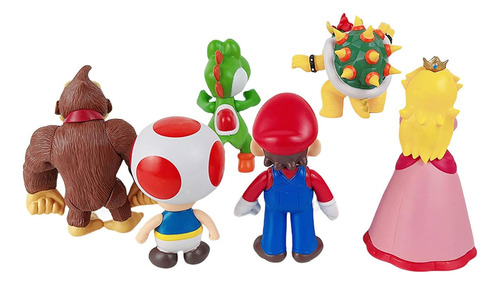 Figura Super Mario Bros, Mario, Yoshi, Peach, Bowser, Toad