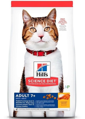 Alimento Gato Más De 7 Años Hills Cat Adult 7+ 1.81kg. Np