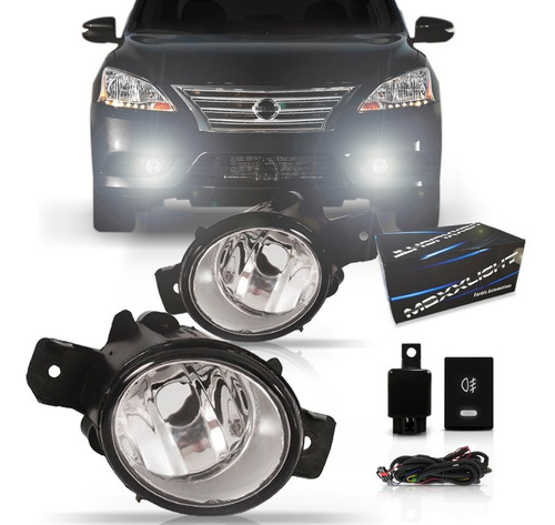 Kit Farol Milha Auxiliar Neblina Sentra 2007 2008 2009 2010.