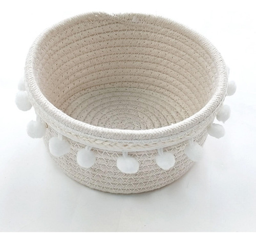 Cesta De Almacenamiento De Tejido A Mano Cesta De 17cmx9cm