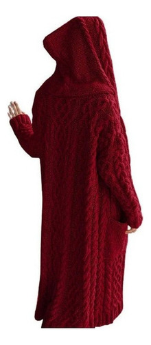 Suéter De Punto Larga De Color Sólido Para Mujer