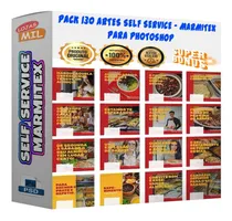 Comprar Pack 130 Artes Para Self Service Editáveis Psd + Png