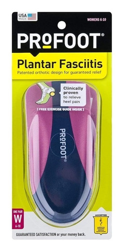 Profoot 2 Plantillas Para Mujer Fascitis Plantar Soporte Dht Tamaño De La Plantilla 6 - 10