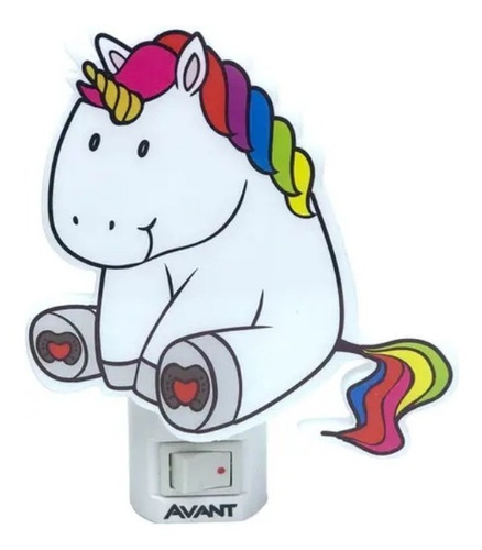 Luz Noturna Led Abajur Infantil Unicórnio 1w Avant 3000k