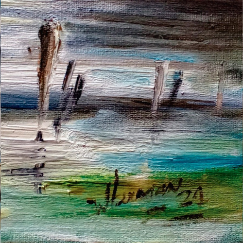 Imagem 3 de 7 de Óleo Sobre Tela Veneza Pintado A Mão 50cm X 70cm