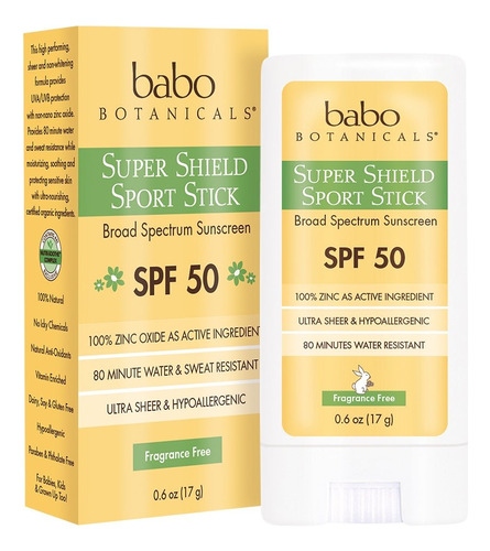 Babo Botanicals Super Shield Spf 50 Natural Sport Stick