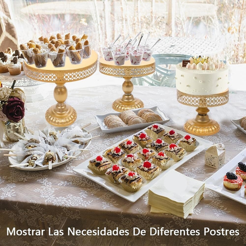 Plato De Postre Con Soporte Para Magdalenas De Metal