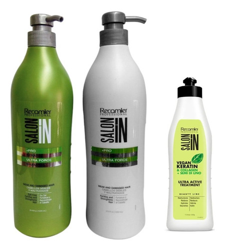 Kit Shampoo + Acond. Keratin Ultra Force 1 Lt + Active 500 G