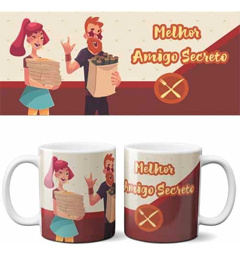 Artes Canecas Amigo Oculto Secreto Editável Mockups Estampas