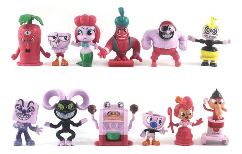 12pcs Cuphead Mugman Acción Figura Modelo Juguete Regalo