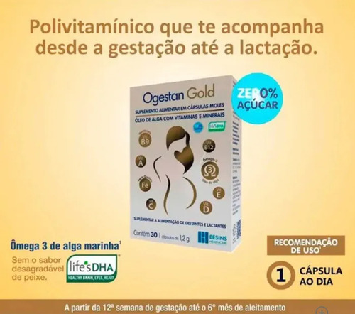 Besins Gestantes Ogestan Gold 30 Cápsulas Sabor Sem Sem Sabor