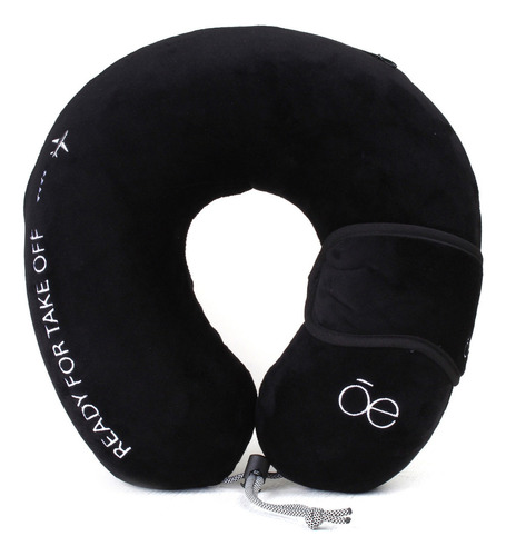 Almohada De Viaje Para Cuello Color Negro