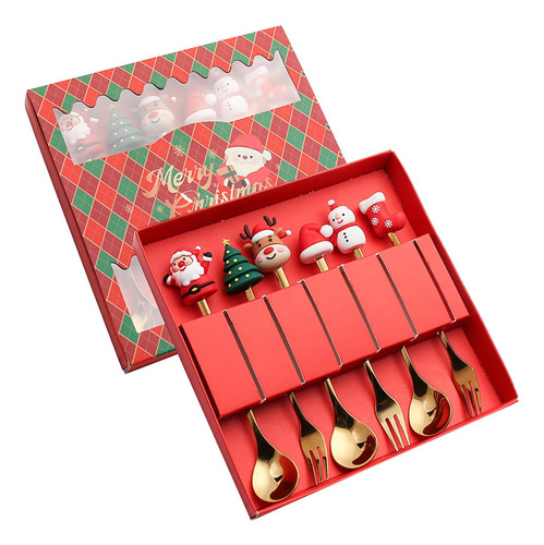 2 X 6 Tenedores De Cucharas De Postre De Acero Estilo A