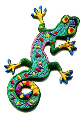 Graphic Dust Lizard Gecko Salamandra Parche Bordado Para