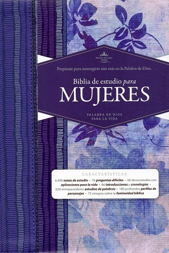 Biblia De Estudio Para Mujeres Simipiel Azul Floreado