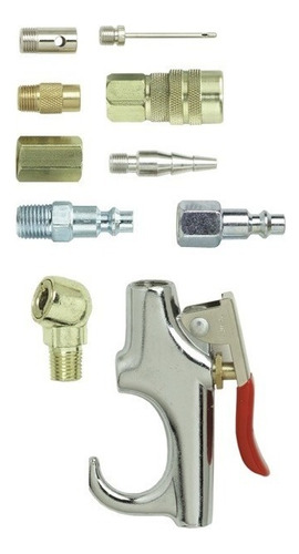 Kit Acoples + Boquillas + Pistola Para Compresor De Aire