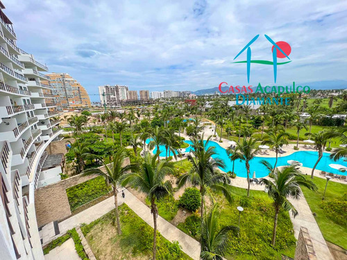 Cad La Isla Emerald H6. Departamento En Condominio De Playa Con Terraza Y Vista A Las Albercas